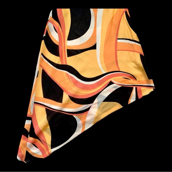 Holt Renfrew Chic Asymmetrical Dress, One Strap with Psychedelic Pattern - Picture 3 of 6